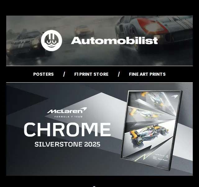 Automobilist: McLaren Chrome Livery plakát za $99 – červen 2026 | Nuslet.cz