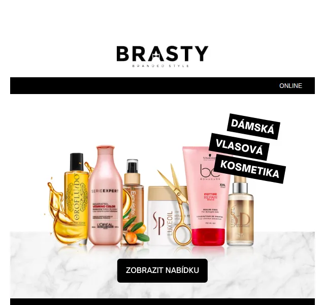 Brasty: Dámská vlasová kosmetika sleva 10 % – červen 2026 | Nuslet.cz