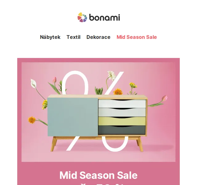 Bonami: Mid Season Sale až -50 % – červen 2026 | Nuslet.cz