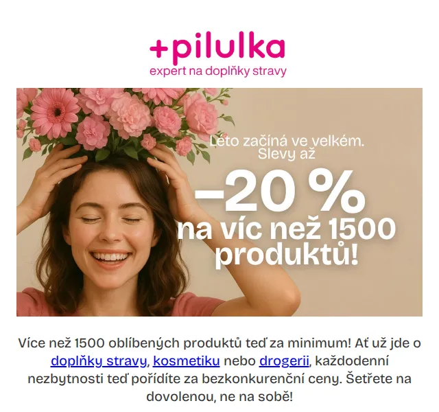 Pilulka.cz: sleva až 20 % na 1500+ produktů – červenec 2026 | Nuslet.cz