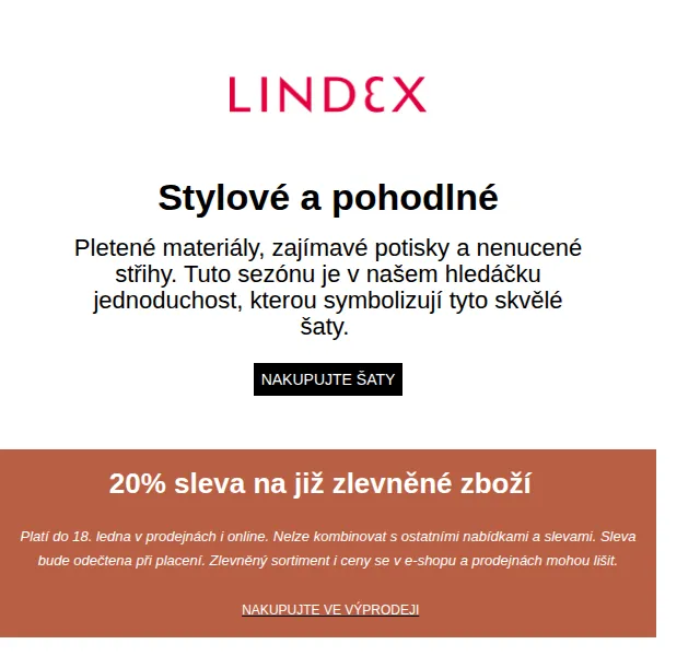 Lindex: 20% sleva na již zlevněné zboží – červen 2026 | Nuslet.cz