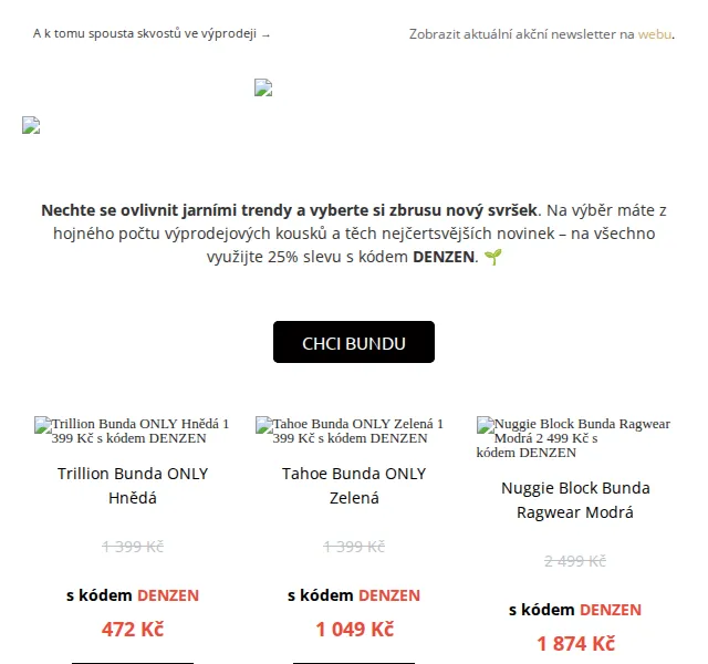 UrbanStore.cz: 25% sleva na jarní bundy ONLY, Ragwear a další – červen 2026 | Nuslet.cz