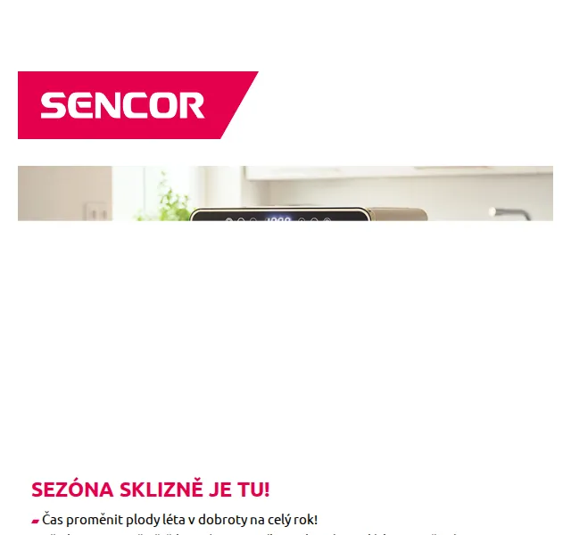 Sencor: Sušička, odšťavňovač, mixér a zavařovací hrnec až 30 % – červen 2026 | Nuslet.cz