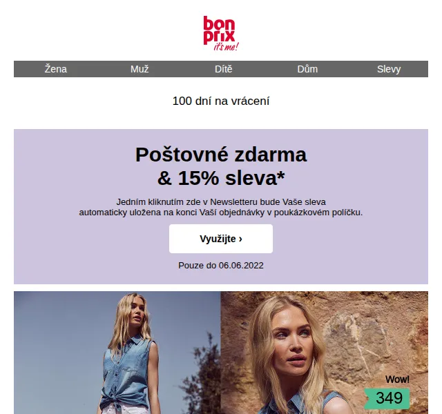 bonprix: 15% sleva a poštovné zdarma – červen 2022 | Nuslet.cz
