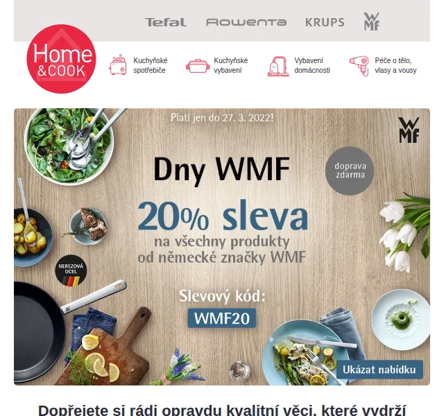 Home & Cook: 20% sleva na WMF + doprava zdarma – červen 2026 | Nuslet.cz