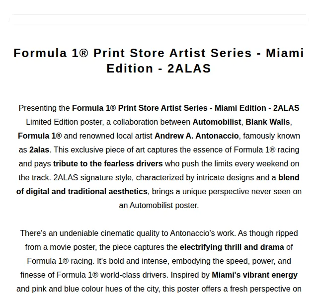 Automobilist: Formula 1 Miami Grand Prix 2024 limitovaný plakát – červen 2026 | Nuslet.cz
