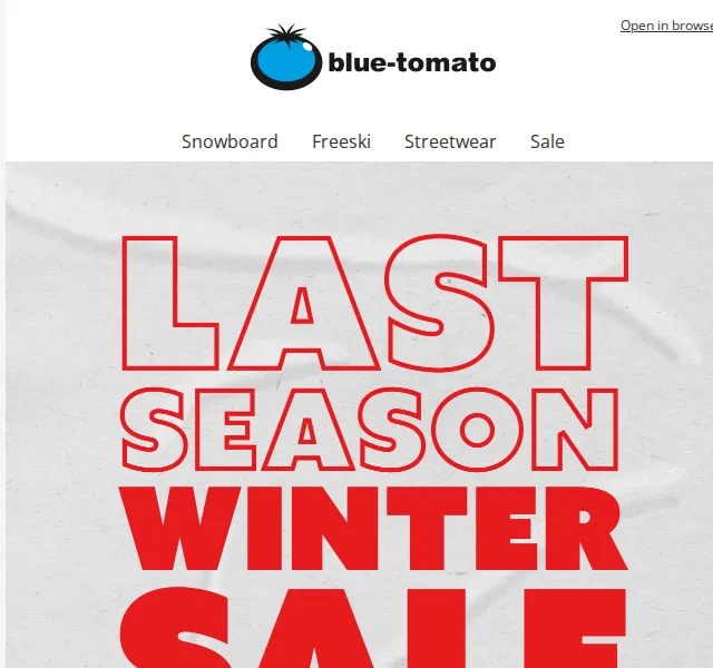 Blue Tomato: Last Season Winter SALE – slevy až 50 % – červenec 2026 | Nuslet.cz