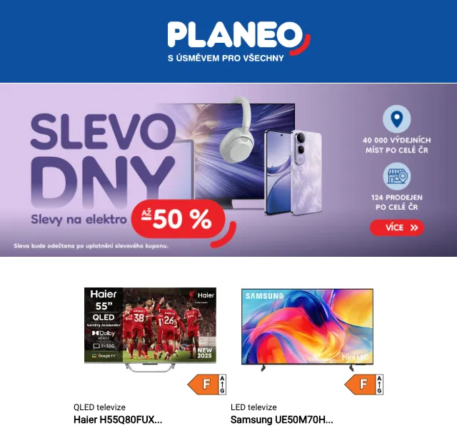 Planeo: Elektro až -50 % – červenec 2026 | Nuslet.cz