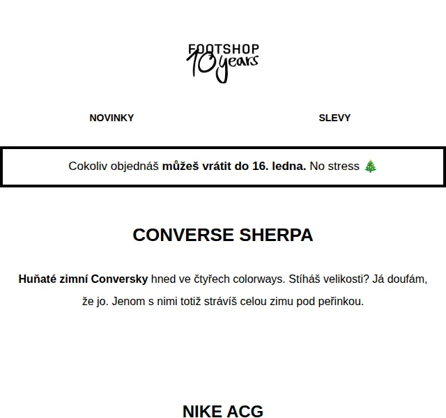 Footshop: Converse Sherpa, Nike ACG, adidas Kerwin Frost – květen 2026 | Nuslet.cz
