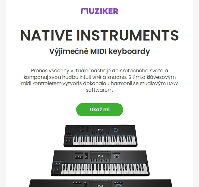 Muziker: Native Instruments MIDI keyboardy – červen 2026 | Nuslet.cz