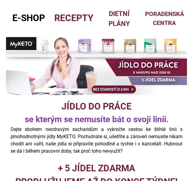 MyKETO: 5 jídel zdarma k objednávce nad 1500 Kč – červen 2026 | Nuslet.cz
