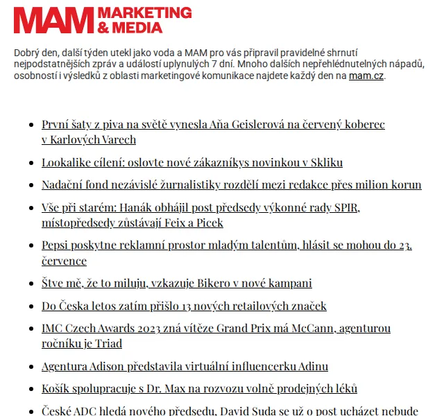 Marketing & Media: přehled zpráv – červen 2026 | Nuslet.cz