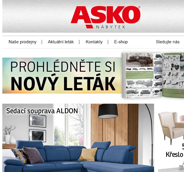 Asko Nábytek: Akční nábytek za super ceny – červen 2026 | Nuslet.cz