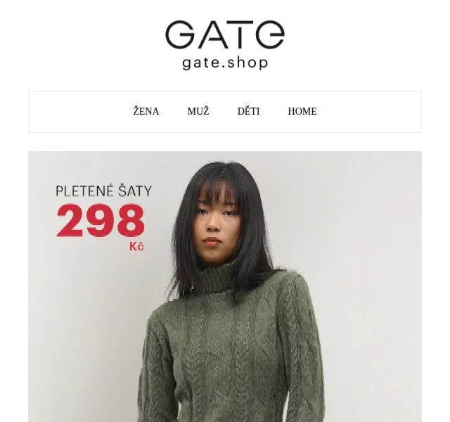 gate.shop: Výprodej – pulovry a šaty od 98 Kč – červenec 2026 | Nuslet.cz