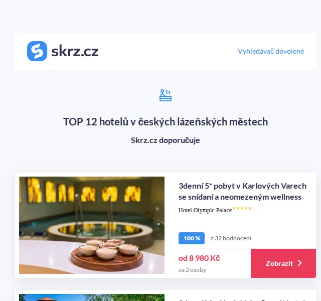 Vánoce na Skrz: 12 hotelů v lázních – červen 2026 | Nuslet.cz