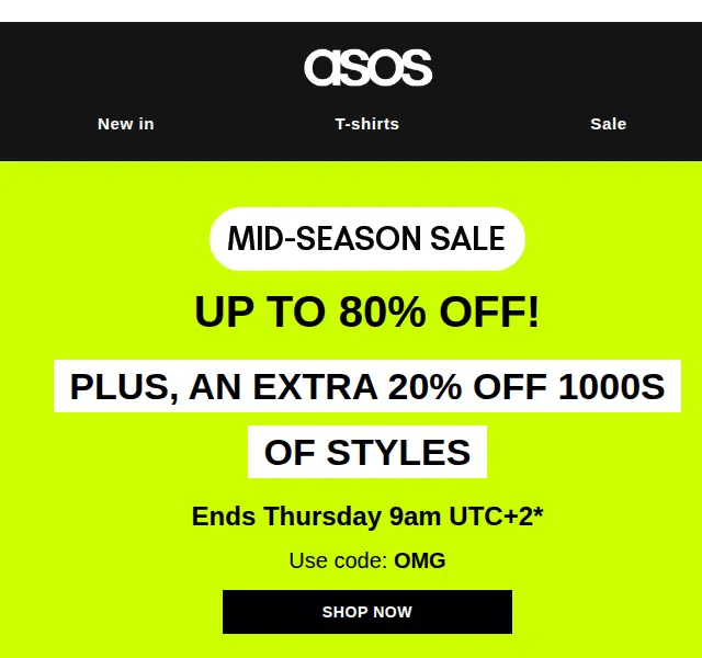 ASOS Sale: Extra 20% sleva na výprodej – červen 2026 | Nuslet.cz