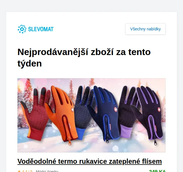Slevomat: Termo rukavice od 249 Kč – červen 2026 | Nuslet.cz