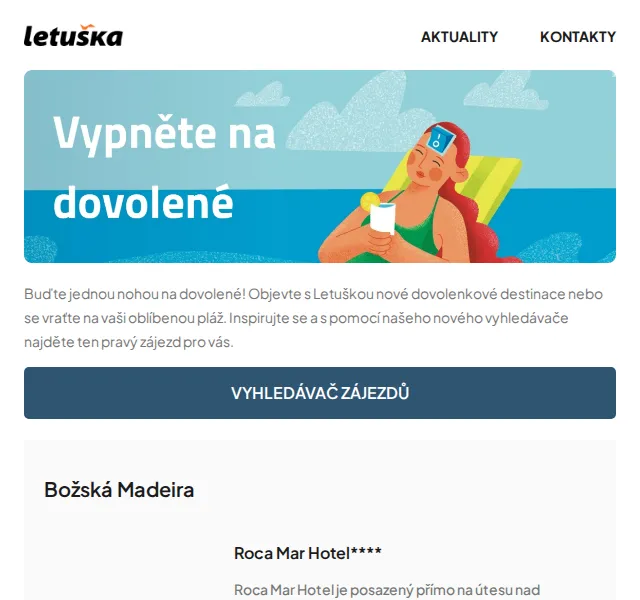 Letuška.cz: Zájezdy – Madeira, Keňa, Turecko – červen 2026 | Nuslet.cz