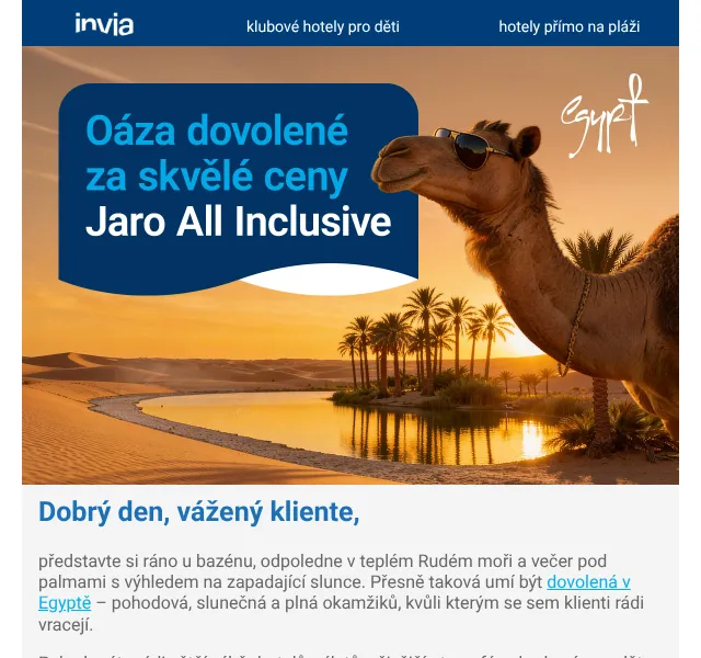 Invia: Egypt all inclusive – Hurghada, Marsa Alam – červen 2026