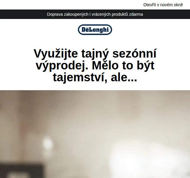 De'Longhi: Tajný sezónní výprodej se slevou 15 % – červen 2026 | Nuslet.cz