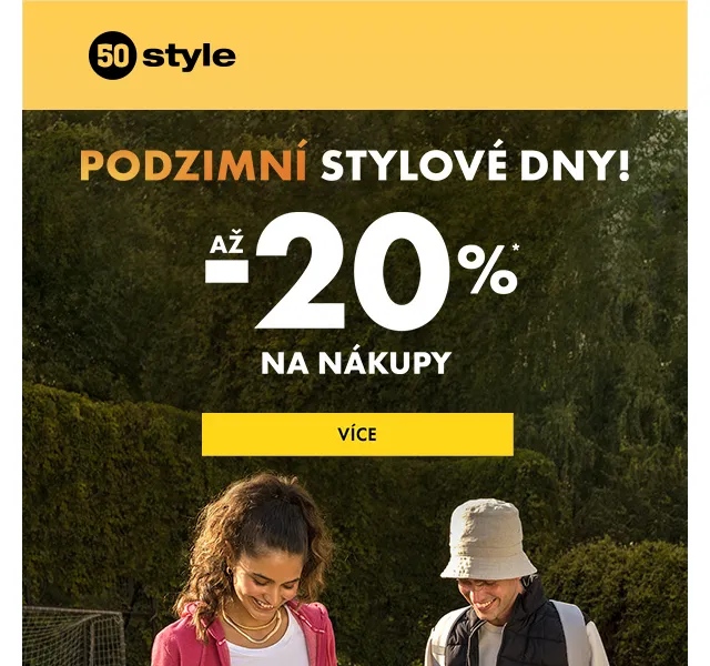 50style: Podzimní výprodej až –20 % – červen 2026 | Nuslet.cz