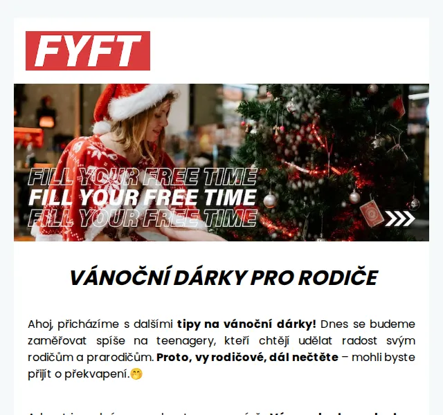 Zuzka | FYFT.cz: Vánoční dárky pro rodiče a prarodiče – červen 2026 | Nuslet.cz