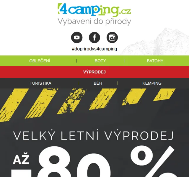 4camping.cz: Velký letní výprodej až 80 % – červen 2026 | Nuslet.cz