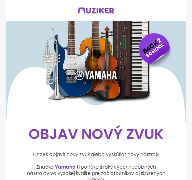 Muziker: cashback až 70 € na Yamaha – červen 2026 | Nuslet.cz