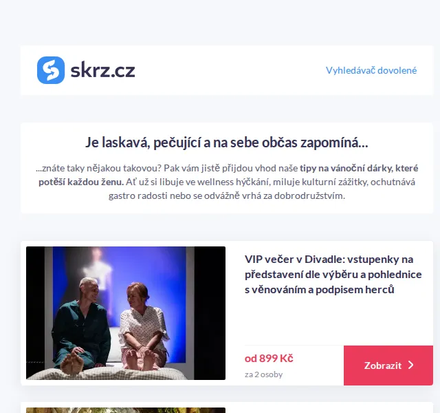 Vánoce na Skrz: dárky pro ženy od 399 Kč – červen 2026 | Nuslet.cz