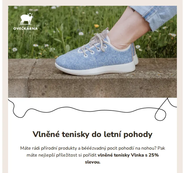 Ovečkárna: Vlněné tenisky Vlnka se slevou 25 % – červen 2026 | Nuslet.cz