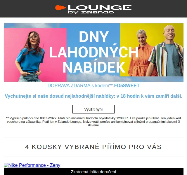 Zalando Lounge: Doprava zdarma + Nike až -75 % – květen 2026 | Nuslet.cz