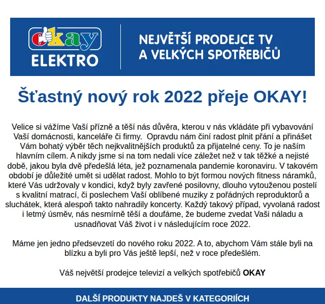 OKAY: novoroční poděkování a nabídka 2022 – červen 2026 | Nuslet.cz