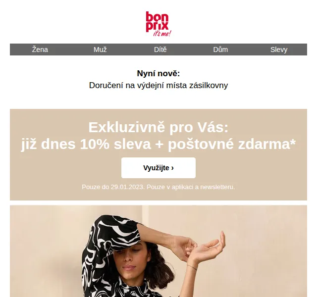 bonprix: 50% slevy + 10% kód a poštovné zdarma – červen 2026 | Nuslet.cz