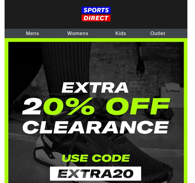 Sportsdirect.com: Extra 20% na clearance tenisky – červen 2026 | Nuslet.cz