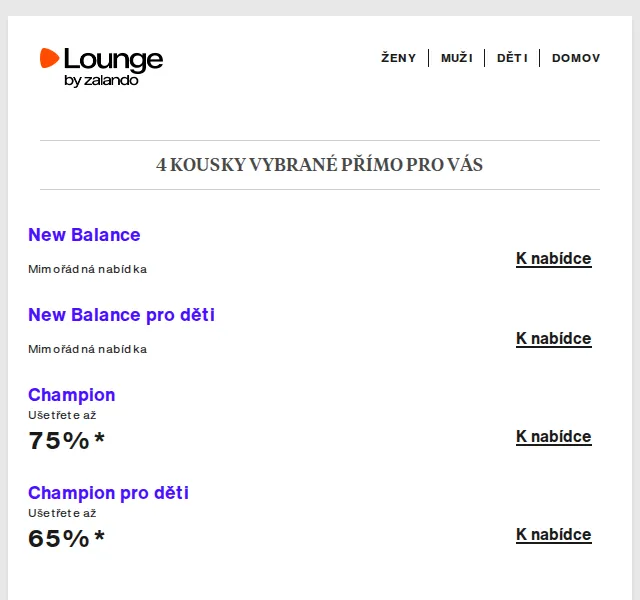 Lounge by Zalando: New Balance, Champion, Anna Field – červen 2026 | Nuslet.cz