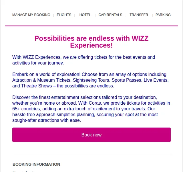 Wizz Air: Vstupenky na aktivity v 65+ zemích – červen 2026 | Nuslet.cz