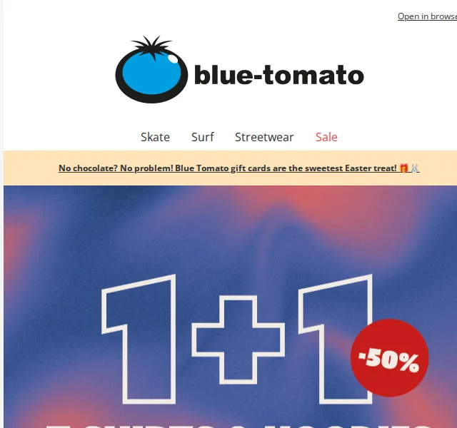 BLUE TOMATO: -50% na druhé tričko či mikinu – červenec 2026 | Nuslet.cz