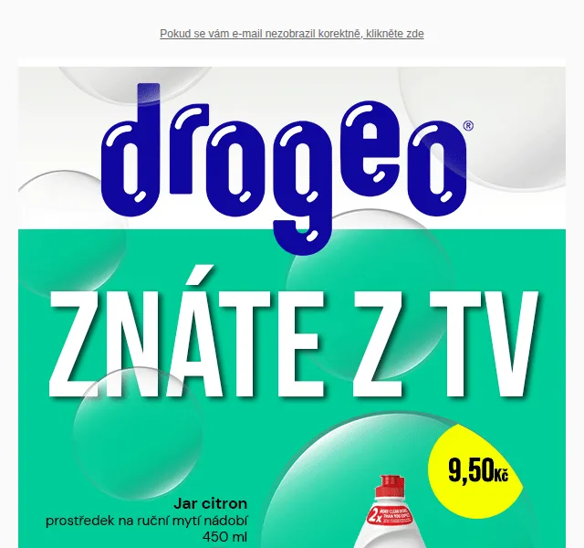Drogeo: Jar citron za 9,50 Kč, Domestos na WC za 15,50 Kč – červen 2026 | Nuslet.cz