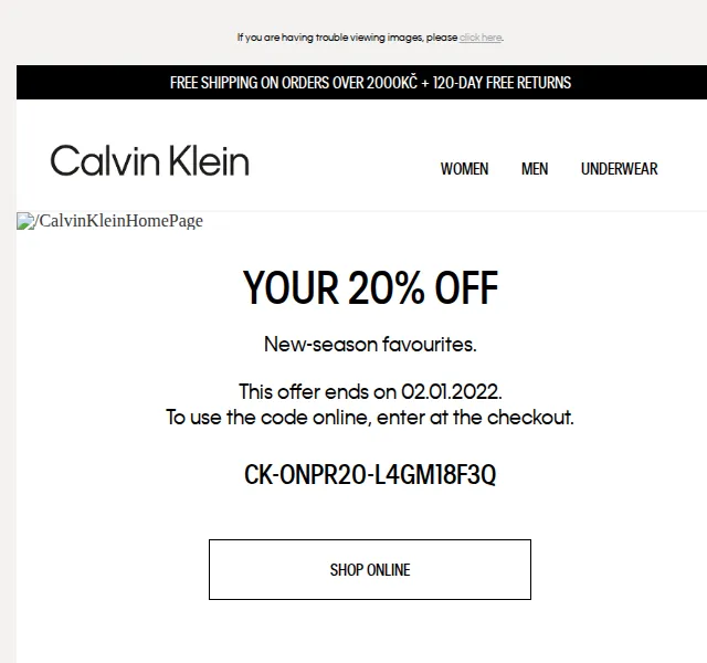 Calvin Klein: 20% sleva na novou kolekci – červen 2026 | Nuslet.cz