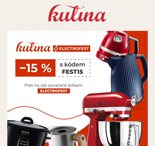 KULINA.cz: Electrofest sleva 15 % na KitchenAid a Smeg – září 2023 | Nuslet.cz