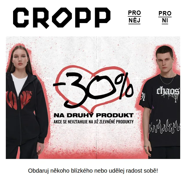 Cropp: -30 % na druhý levnější produkt – červen 2026 | Nuslet.cz