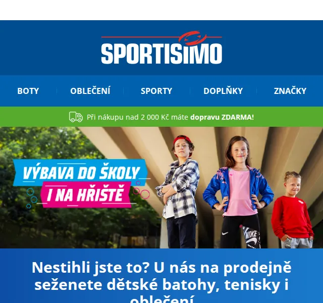 Sportisimo: Výbava do školy i na hřiště – červenec 2026 | Nuslet.cz