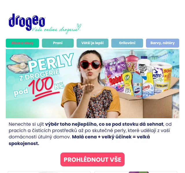 Drogeo: Čisticí a prací prostředky pod 100 Kč – července 2026