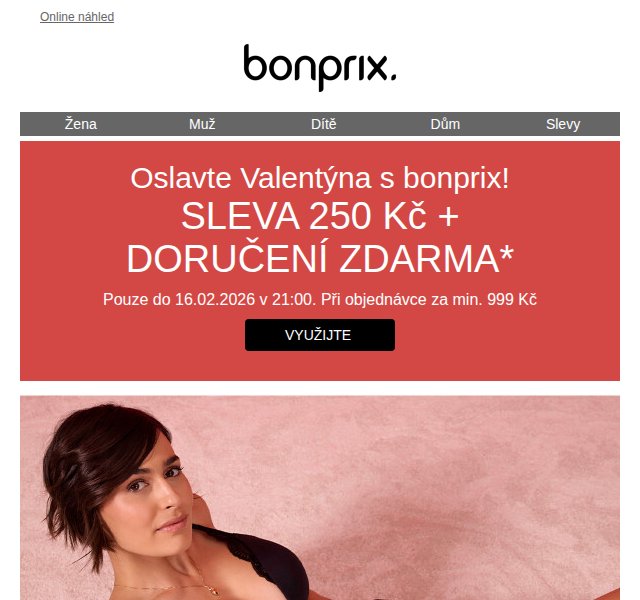 Bonprix: sleva 250 Kč + doručení zdarma – únor 2026