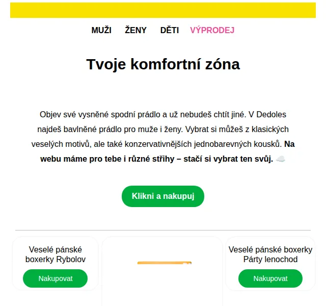 Dedoles.cz: Nejpohodlnější spodní prádlo – červen 2026 | Nuslet.cz