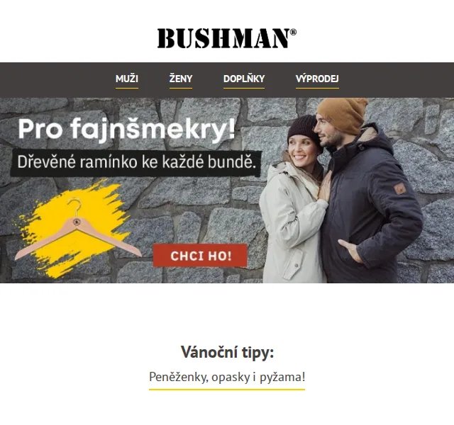 BUSHMAN: Vánoční tipy – kožené peněženky, bundy od 1 599 Kč – červen 2026 | Nuslet.cz