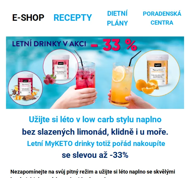 MyKETO: Letní keto drinky se slevou až 33 % – červen 2026 | Nuslet.cz