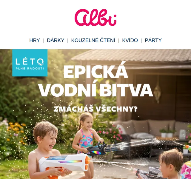 Albi: Vodní pistole, bomby a hry – březen 2026 | Nuslet.cz