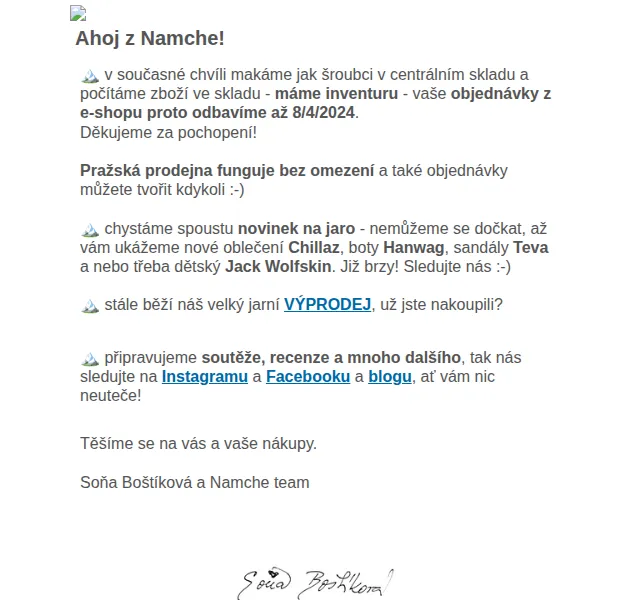 Namcheshop: Jarní výprodej a nová kolekce – červen 2026 | Nuslet.cz
