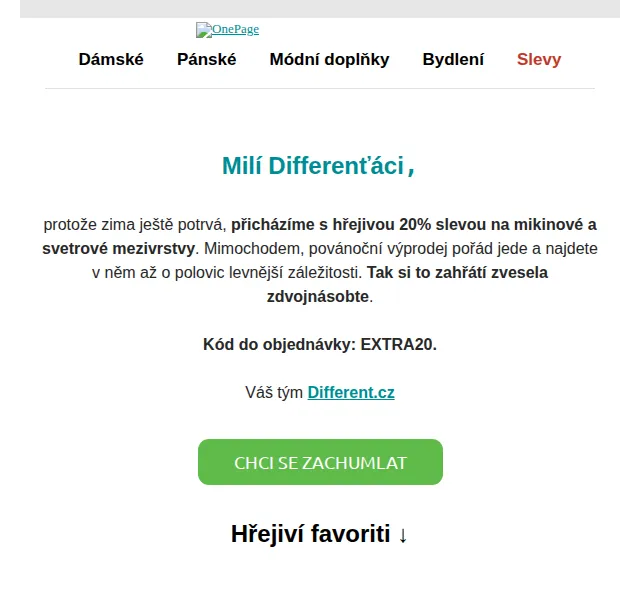 Different.cz: Mikiny a svetry s 20% slevou – červen 2026 | Nuslet.cz